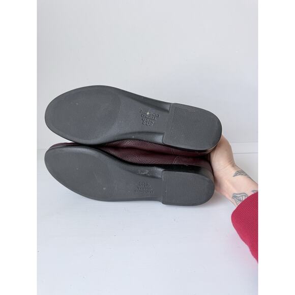 SAS Genuine Handsewn Leather Loafers Burgundy Penny Slip On Shoes Size 12 W - Picture 9 of 10